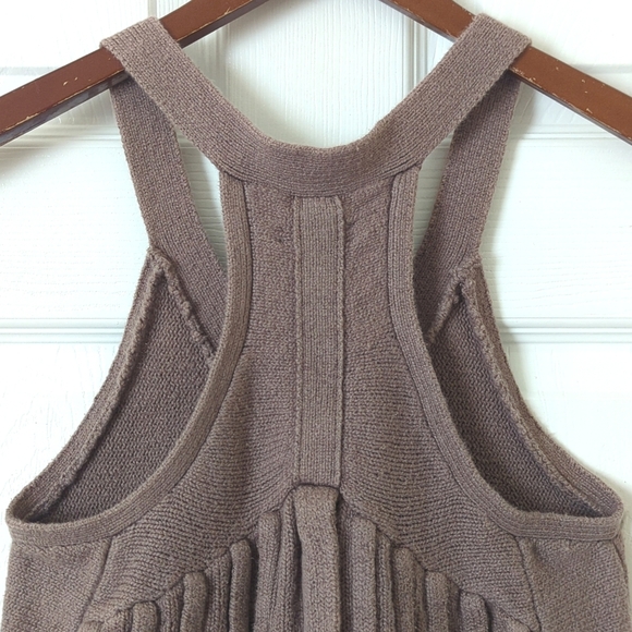 Quicksilver Waistcoat Inspired Button Up V-neck Pleated Back Knit Tank Top Taupe - Picture 11 of 12